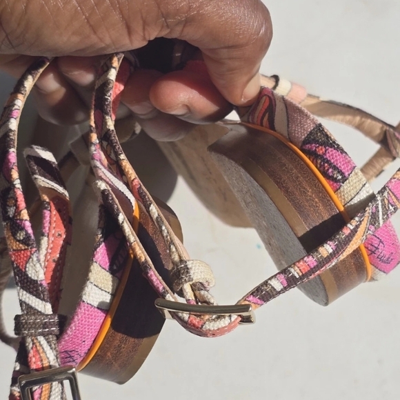 Emilio Pucci Leather Sandals Sz 36 (6) Women Buckle Colorful Italy Luxury Rare - Picture 9 of 11